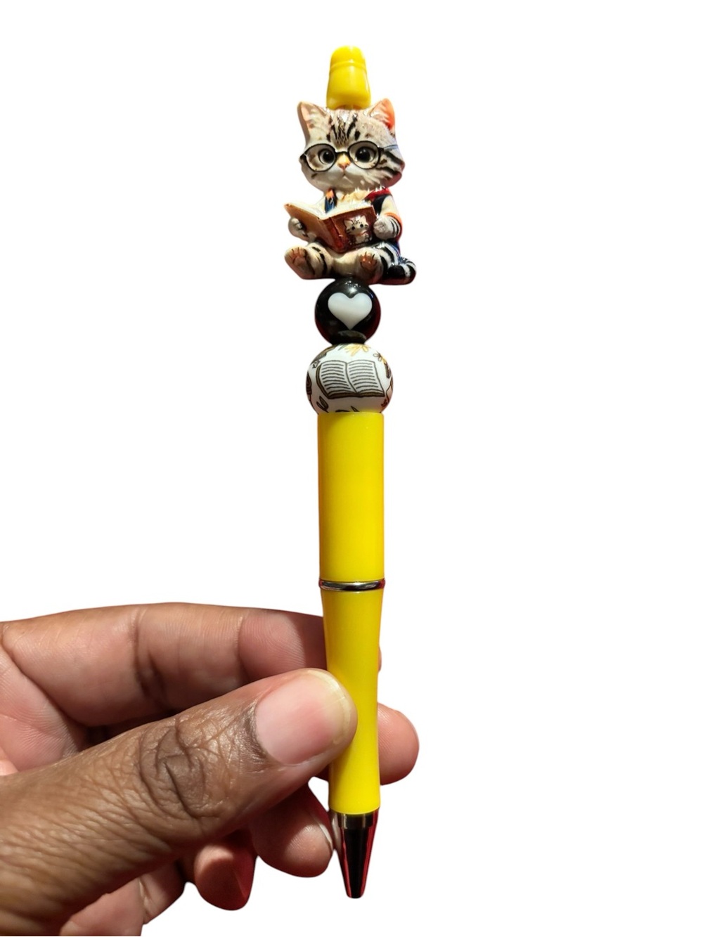 Handmade Yellow Cat Reading Pen